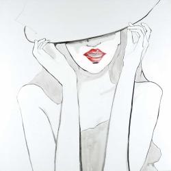 Woman with big hat