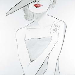 Femme avec chapeau