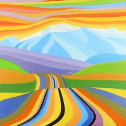 Mountain road multicolored