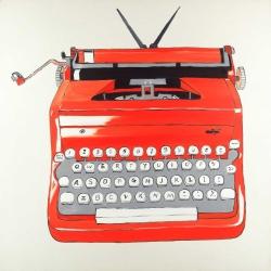 Machine à écrire rouge