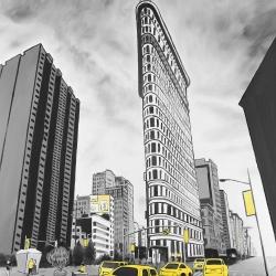 Outline of flatiron building to new-york
