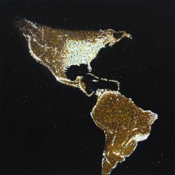 American continent at night