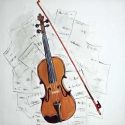 Violin on music sheet