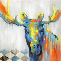 Colorful abstract moose
