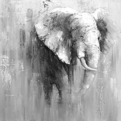 Abstract grayscale elephant