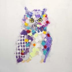 Textured abstract owl