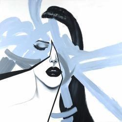 Abstract blue woman portrait