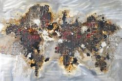 Carte du monde texturée avec typographie