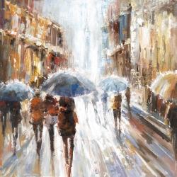 Abstract passersby in the city