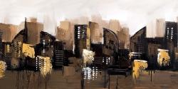 Brown abstract cityscape