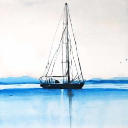 Sailboat on a calm water