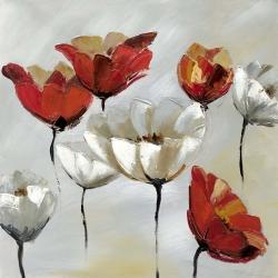 Abstract red and white flowers