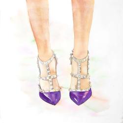 Purple studded high heels