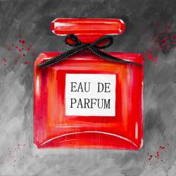 Bouteille de parfum rouge