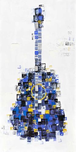 Abstract guitar made of squares