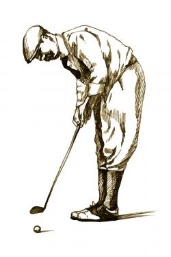 Illustration of a concentrated golfer