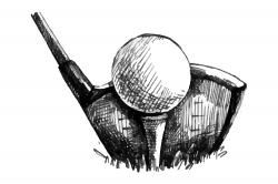 Golf ball black and white