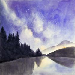 Starry view on the lake