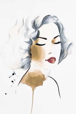 Classic woman watercolor