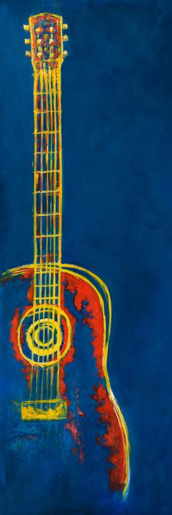 Modern blue abstract guitar