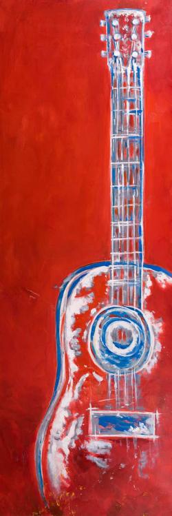 Modern red abstract guitar