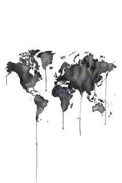 Watercolor world map