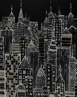 Tours d'une ville illustrative