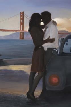 A loving couple in san francisco