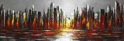 Abstract red skyline