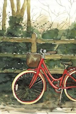 Randonnée dans les bois en bicyclette