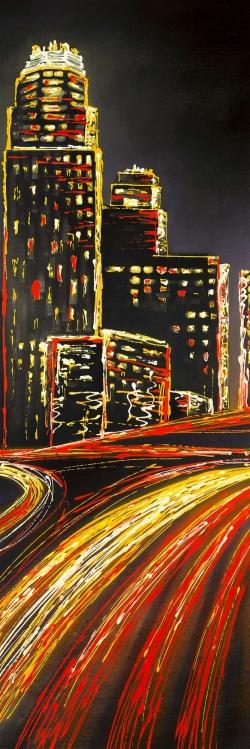 Lively city by night
