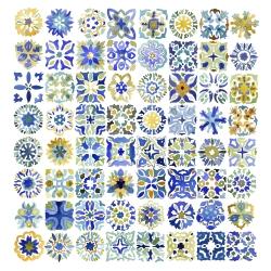 Carreaux marocains traditionnels en aquarelle