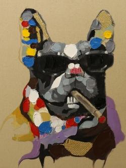 Abstract smoking dog