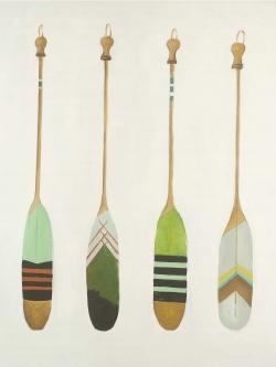 Colorful nautical oars