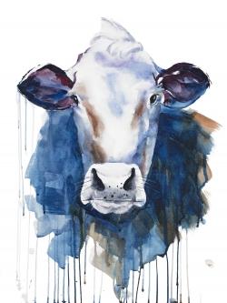 Watercolor cow