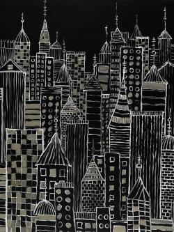 Tours d'une ville illustrative
