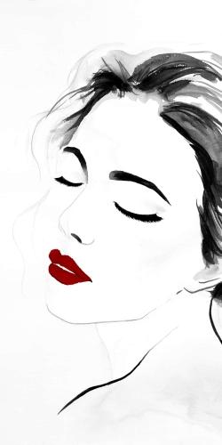Portrait de dame sereine en noir