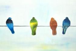 Perched abstract birds
