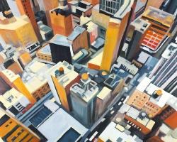 High top view of buildings in new york