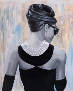 Audrey hepburn de style abstrait vue de dos