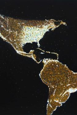 American continent at night