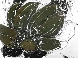 Abstract flower with paint splash