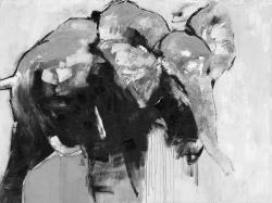éléphant abstrait monochrome