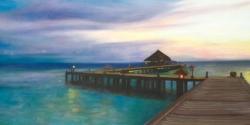 Boardwalk with sunset
