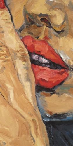 Shushing lips closeup