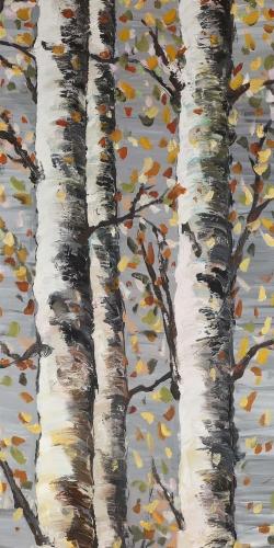 Blossoming birches