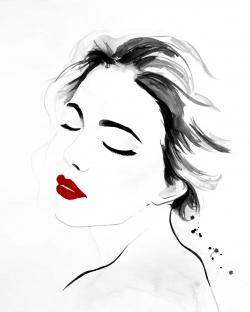 Portrait de dame sereine en noir