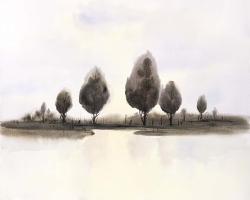 Paysage d'arbres abstraits