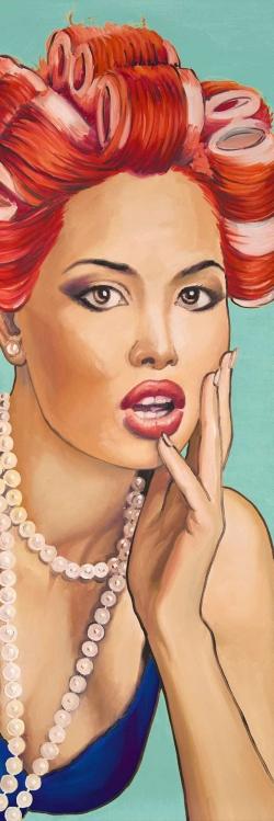 Pin up girl with curlers