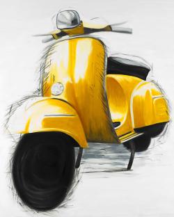 Yellow italian scooter